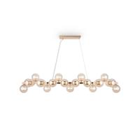 Lampe Suspendue Métal Verre Fumé 134 CM Long G9 Salle à Manger