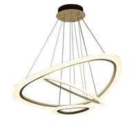 Lampe suspendue moderne à 3 anneaux à LED, abat-jour en acrylique, lustre à encastrer hautement réglable pour salle à manger, salon, chambre à coucher, lampe à suspension décorative (lumière blanche)