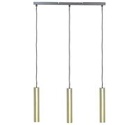 Lampe Suspendue Moderne à 3 Emplacements Abat-Jour Rond Acier Brillant Brosna