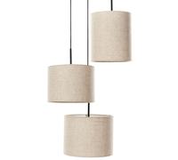 Lampe Suspendue Moderne Abat-Jour en Lin Synthétique 3 Lumières Plafonnier Beige