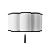 Beliani Lampe Suspendue Moderne Abat-Jour en Nylon Synthétique Plafonnier Blanc Palamar