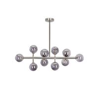 Lampe Suspendue Moderne de Plafond avec 10 Lumières en Acier Argenté Ramis