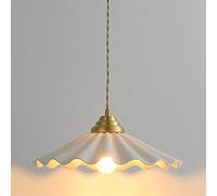 Lampe Suspendue Moderne en céramique Blanche, luminaire décoratif d'intérieur, idéal pour Un Salon, Une Chambre à Coucher, Un Hall d'entrée, Un Bar ou Un séjour chez l'habitant. Cordon réglable.