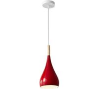 Lampe Suspendue Moderne, Nordique en Bois Couleur, luminaires Plafond, personnalité créative, Lampes suspendues pour Salle à Manger, Salon, îlot de Cuisine (Rouge)