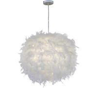 Lampe Suspendue Moderne Rond Plume Luminaire pour Salon Hôtel Entrée Couloir Foyer Décor Romantique Mode Rétro élégant Pendentif Plafond, A, 30cm