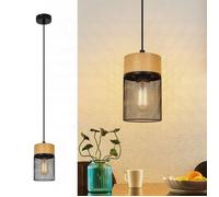 Lampe suspendue - NETTLIFE - Grain de bois vintage - Noir - E27 - 40W