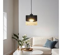 Lampe Suspendue Noir Marron Métal Tissu Moderne Lumière Salles à Manger