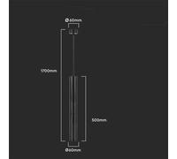 V-TAC VT-976 Lustre LED Support de Phare Pendentif A Suspension GU10 Ring Or