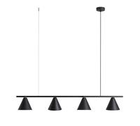 Lampe Suspendue Noire B: 120 Cm 4xE27 Métal Salon Table À Manger