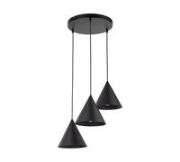 Lampe Suspendue Noire E27 H: Max. 140 Cm Réglable Ø42 Cm 3-Flamme