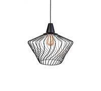 Lampe Suspendue Noire En Métal Ronde Moderne TOMMY Pour Salle À Manger