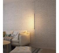 Lampe suspendue noire industrielle linéaire à long tube Suspension Luminaire moderne minimaliste à LED luminaire de plafond pour chambre à coucher chevet TV décoration murale salon lustre ( Color : lu