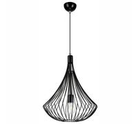 Lampe Suspendue Noire Métal Fil Support Abat-Jour Ø38Cm Design Moderne