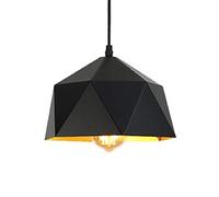 Lampe Suspendue Noire Plafonnier Vintage Polygone Lustre LED Luminaire d'îlot de Cuisine Luminaire de Plafond Vintage pour Restaurants Rapides Barre Lumineuse de Bureau/Noir/9,8 pouces * 7,8