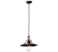 Lampe Suspendue Noire Shabby Antique En Céramique Métal Ø 30 Cm E27 Vintage
