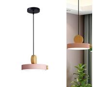 Lampe suspendue nordique créative pour salle à manger, cylindre de couleur, lampe suspendue moderne et simple à LED, plafonnier en bois massif, lampe de chevet, chaner en métal, cuisine, salle à
