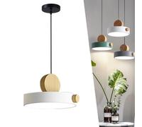 Lampe suspendue nordique créative pour salle à manger, cylindre de couleur, lampe suspendue moderne et simple à LED, plafonnier en bois massif, lampe de chevet, chaner en métal, cuisine, salle à