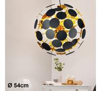 Lampe Suspendue Or, Plafonnier à 4-6 Lumières, Métal, Noir Mat, Boule