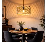 Lampe Suspendue Pendante En Bambou Noir Pour Le Salon H 150 Cm