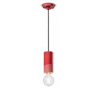Lampe Suspendue Pendelleuchte Céramique Main Étroit Ø 8 CM Cylindre Rétro Rouge
