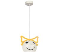 Lampe Suspendue Pendelleuchte Chambre Ø 16,5 CM Rond E27 Blanc Jaune Bille Lampe