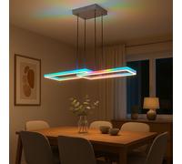 Lampe Suspendue Pendelleuchte Dimmable RGB LED Avec Télécommande Argent CCT