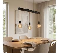 Lampe Suspendue Pendentif Lampe Pendentif Bois Noir Hauteur Ajustable E27 120CM