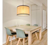 Lampe Suspendue Pendentif Lumière Osier Optique Couleur Naturelles Hauteur 140cm