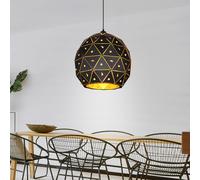 Lampe Suspendue Pendentif Lumière Salle à Manger Cristaux Noir D 40 CM