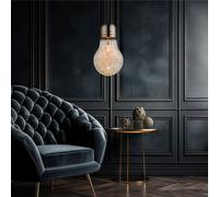 Lampe Suspendue Pendentif Lumière Verre pour Salle à Manger Laiton E27 H 135 CM