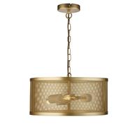 Lampe Suspendue Pendentif Métal Ø 45 Cm Ronde En Or 3X E27 Rétro Table À Manger