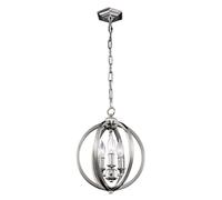 Lampe Suspendue Plafonnier Lampe À Pendre Acier Nickel D 28,6 Cm Design En Boule