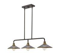 Lampe Suspendue Plafonnier Luminaire Acier Bronze B 101,6 CM 3 à Flammes