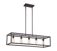 Lampe Suspendue Plafonnier Luminaire Acier Bronze Salle à Manger 5 à Flammes