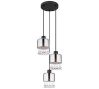 Lampe suspendue plafonnier salle à manger lumière cristaux de verre noir