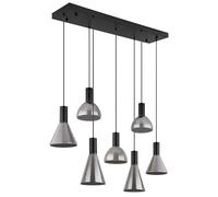 Lampe suspendue plafonnier salon lumière verre noir couleur fumée