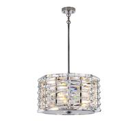 Lampe Suspendue Plafonnier Suspension Salle à Manger Acier Cristaux Verre Nickel
