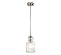 Lampe suspendue plafonnier suspension verre nickel D 14,7 cm lampe de salle à manger