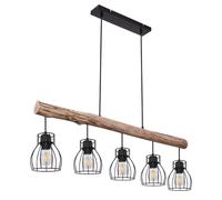 Lampe suspendue pour plafond, poutre en bois à intensité variable, télécommande dans un ensemble comprenant des ampoules LED RVB