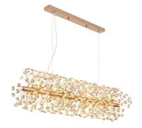 Lampe suspendue pour salle à manger, LED 12 flammes, cristal clair, doré, G9