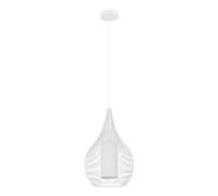 Lampe suspendue Razoni 1 Stahl Weiss E27 1x40w H: 110cm Ø42.5 cm Dimmable