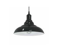 Lampe suspendue réglable hauteur E27 noir brillant Ø 31cm métal, éclairage suspendu, éclairage suspendu de cuisine, 4103435
