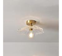 Lampe suspendue rétro à LED, lampe suspendue créative en forme de feuille de lotus, support en verre en laiton, luminaire pour salon, chambre à coucher, salle à manger, chambre d'enfants, lampe