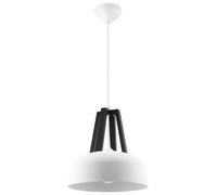 Lampe Suspendue Rétro Blanche Ø30Cm Métal E27 MANILIA Cuisine Table À Manger