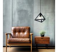 Pendule rétro luminaire suspendu salon plafonnier cage noire éclairage design E27 V-TAC 3832