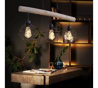 Lampe Suspendue Rétro En Bois Avec Design En Cage Pour Le Salon