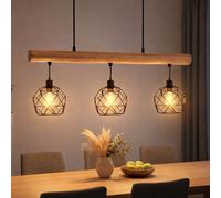 Lampe Suspendue Rétro En Bois Avec Design En Cage Pour Le Salon