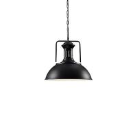 Lampe Suspendue rétro en Fer forgé à vis E27 - Plafonnier avec Couvercle en Forme de Bol - Abat-Jour Industriel - Décoration pour Cuisine, Chambre à Coucher, Couloir