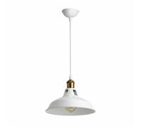 Lampe Suspendue Rétro Industrielle Vintage en Métal Blanc E27 Idéale pour Salle à Manger Restaurant et Salon