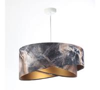 Lampe Suspendue Ronde Ø 50 Cm Tissu Gris Or Réglable Chambre